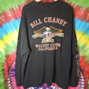 1998 Harley-Davidson Black Long-Sleeve Pocket Tee Walnut Creek USA- Men's 2XL